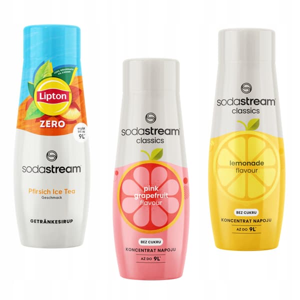Sodastream Iste Peach Zero + Grapefrugt + Lemonade 3-pak