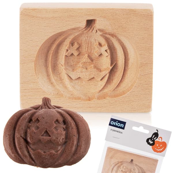 Træ kageudstikker Halloween græskar 10x8 cm