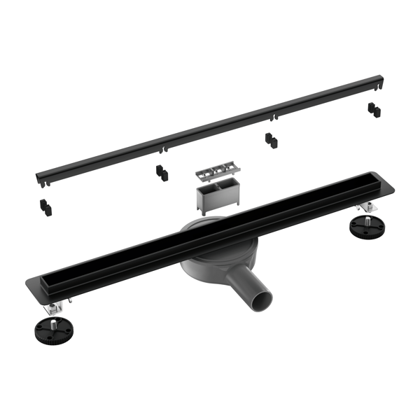 Slim&Low ProLine Sort Lineært Afløb 70 cm sort