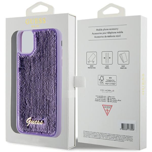 Guess Sequin Script Metal - iPhone 11 -suojakuori (violetti)
