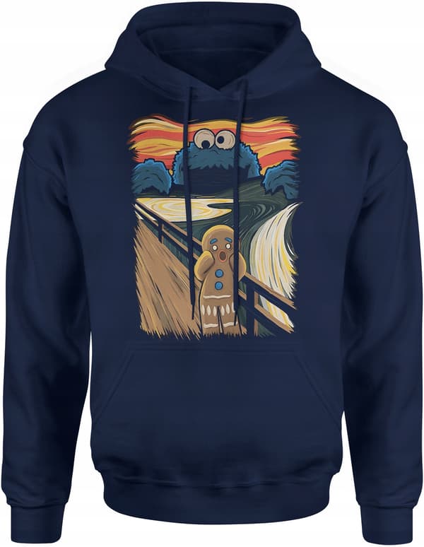 HERRSWEATSHIRT COOKIE MONSTER PEPPARKAKA MED TRYCK