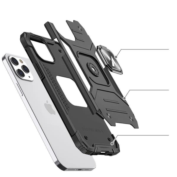 Wozinsky Ring Armor Hybridskal + Magnetiskt Hållare iPhone 13 Silver
