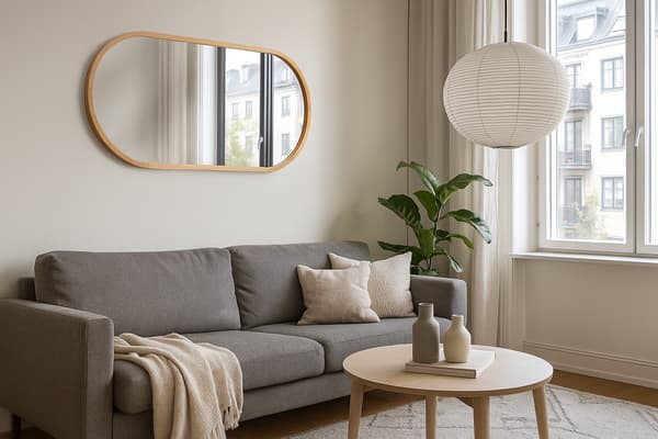 Oval badväggsspegel i ekram LEJA 100×38 Stilfull