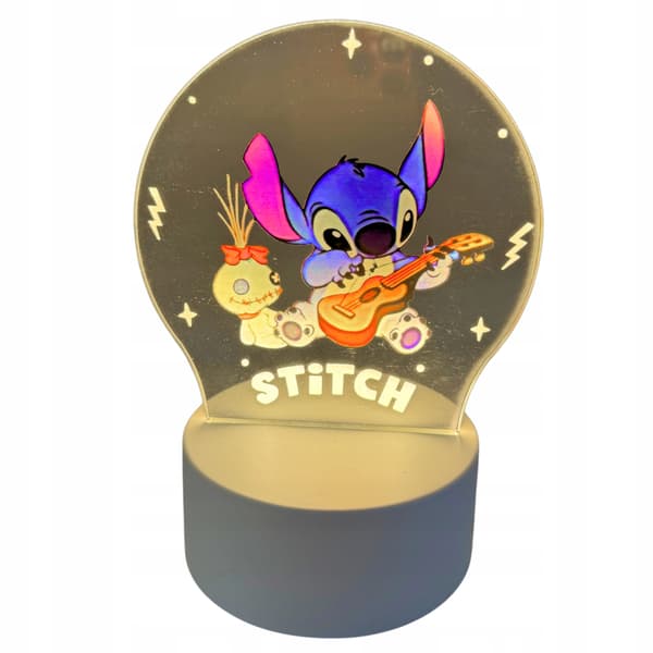 Nattlampa Stitch Lilo Skrivbordsgitarr För Barn LED 3D Helgdagar Gåva