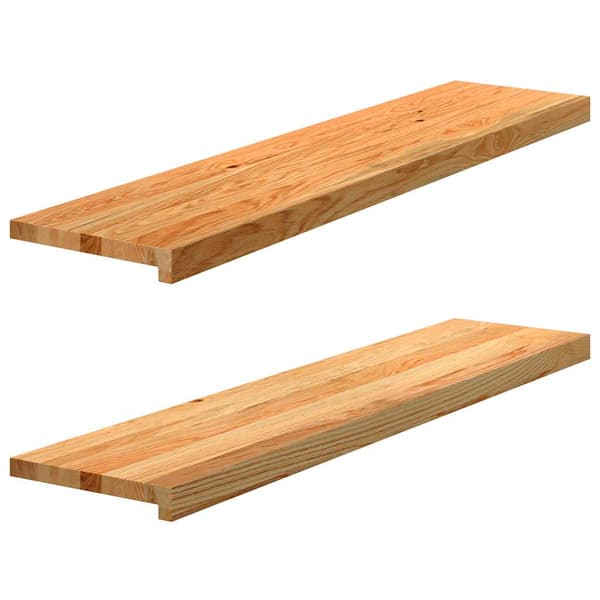 vidaXL trappetrin, 2 stk. brun 110x30x2 cm massivt egetræ