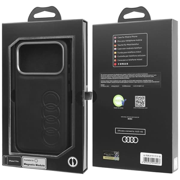 Audi TT MagSafe-etui i kunstlæder til iPhone 17 Pro – sort