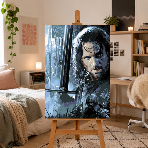 Måla efter siffror med ram Aragorn Sagan om ringen 50x70 cm