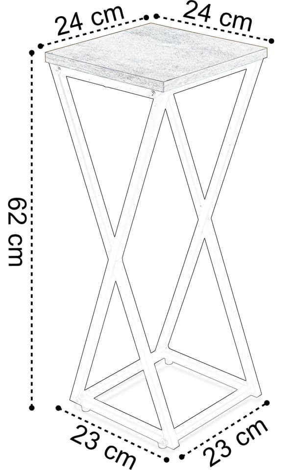 KONEL RUSTIC loft blomsterstander, sort, 62 cm