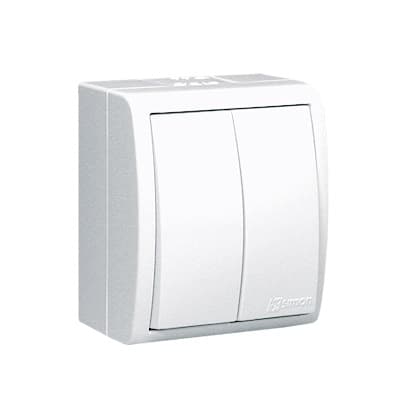 AQUARIUS DOBBELTAFBRYDER, HERMETISK, IP54, HVID, MED BELYSNING - E131AA-KN290