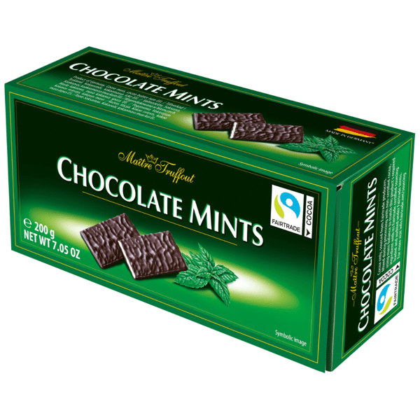 Maitre Truffout chokladskivor med mintkräm 200 g