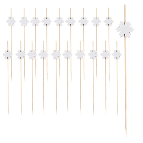 Bambu näkkäripuikot lumikide 12 cm 20 kpl