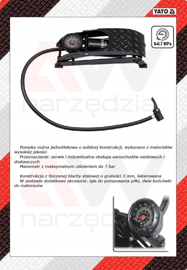 YATO ENKOLV FOTPUMP 7349