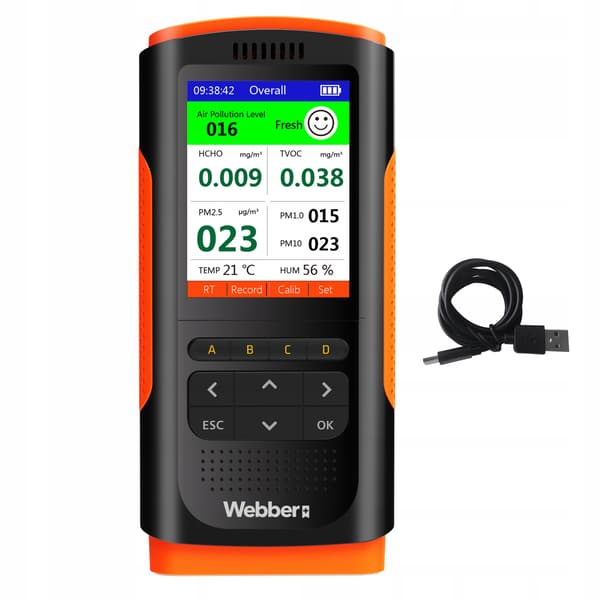 Webber UP900 7-i-1 luftkvalitetsstation PM2.5 PM10 HCHO TVOC USB