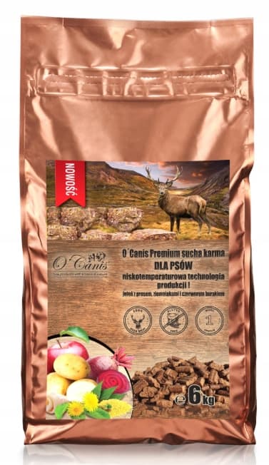 O'Canis Premium torrfoder för hundar med hjort, potatis och rödbeta 6 kg