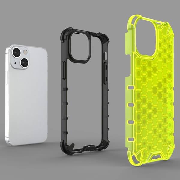 Honeycomb Armored Cover med Gelramme til iPhone 13 Mini, Blå
