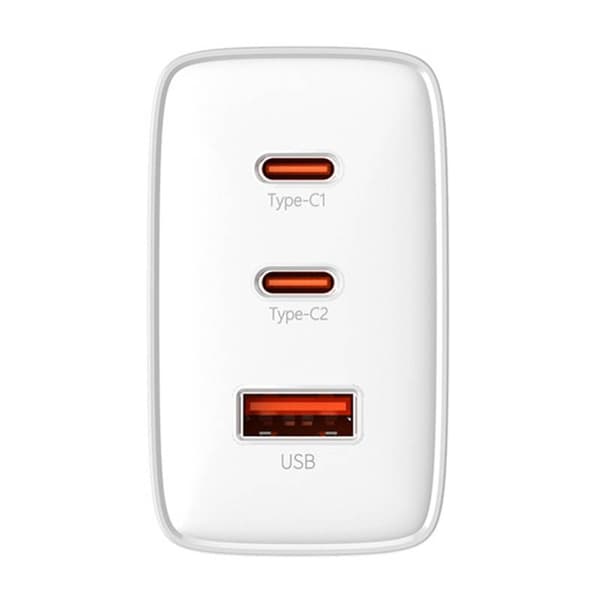 Baseus OS-Cube Pro 2xUSB-C + USB-seinälaturi, 65W (valkoinen)