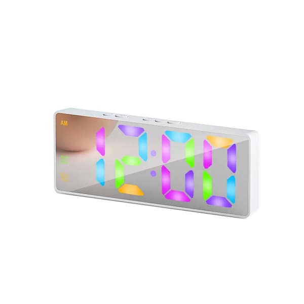 Digital RGB LED-väckarklocka - DAC8 - Vit