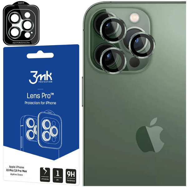 Apple iPhone 13 Pro/13 Pro Max - 3mk Linsebeskyttelse Pro Alpine grøn