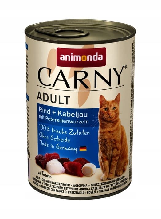 Animonda Carny vådfoder til voksne katte, blanding af 5 smagsvarianter, 10 x 400 g