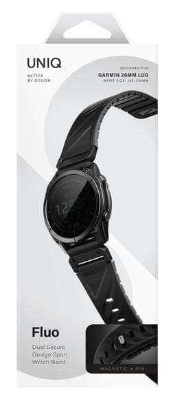 UNIQ Fluo Magnetisk Rem til Garmin Quick Release 26mm og QuickFit Sort