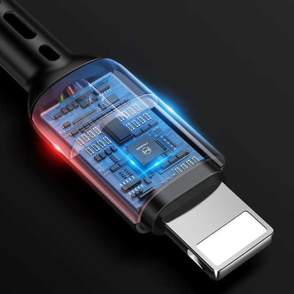 MCDODO USB LIGHTNING-KABEL MED FJÄDERSPOLAR FÖR IPHONE 14 LED 2M