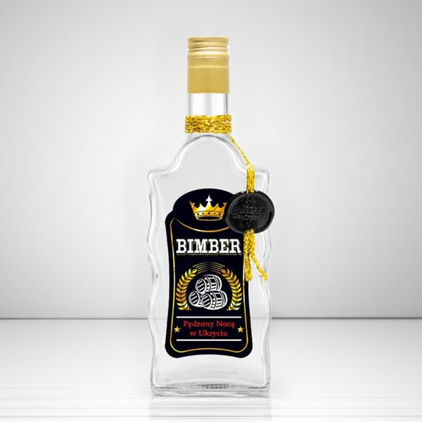 Dekorerad vågflaska 500ml för hembränt Premiumglasflaskor för vodka