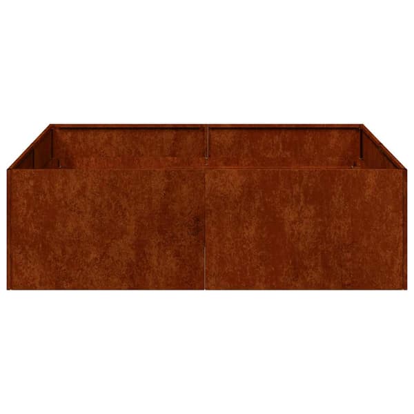 vidaXL rusten urtepotte 100x100x30 cm rustfrit stål