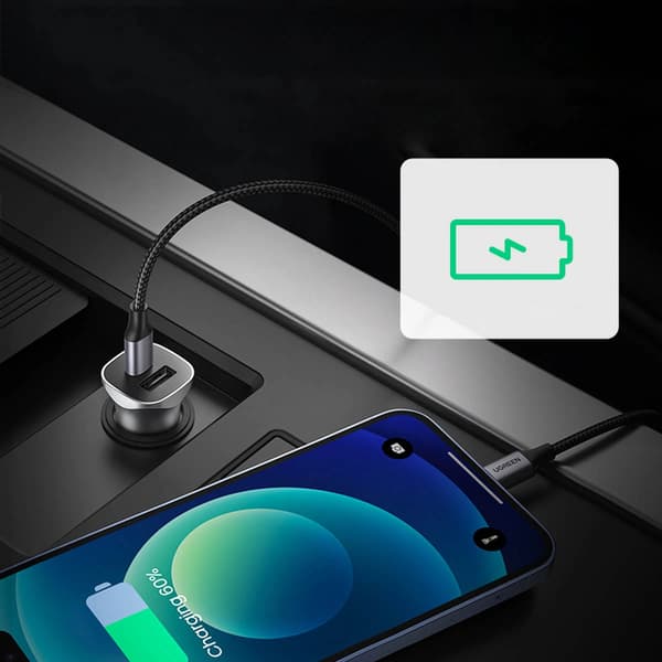 Ugreen CD130 USB-A / USB-C 30W Autolaturi - Harmaa