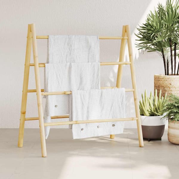 vidaXL Dubbel handduksstege, 4 pinnar, 90x50x100 cm, bambu