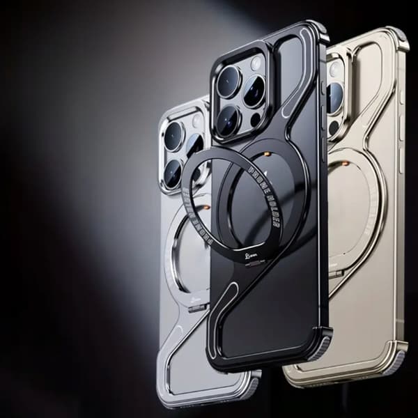 Skal för iPhone 16 PRO pansar MagSafe metall titanium hållare