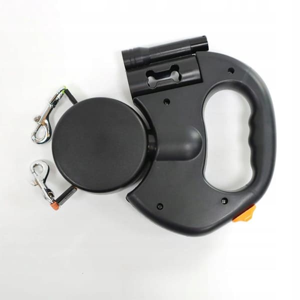 3M Dobbelt Automatisk Snor til To Hunde med Lommelygte Solid Tape