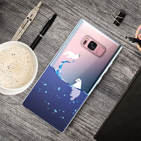 ETUI TIL SAMSUNG GALAXY S8 SOLID OG HOLDBAR SILIKONE BAGSIDER