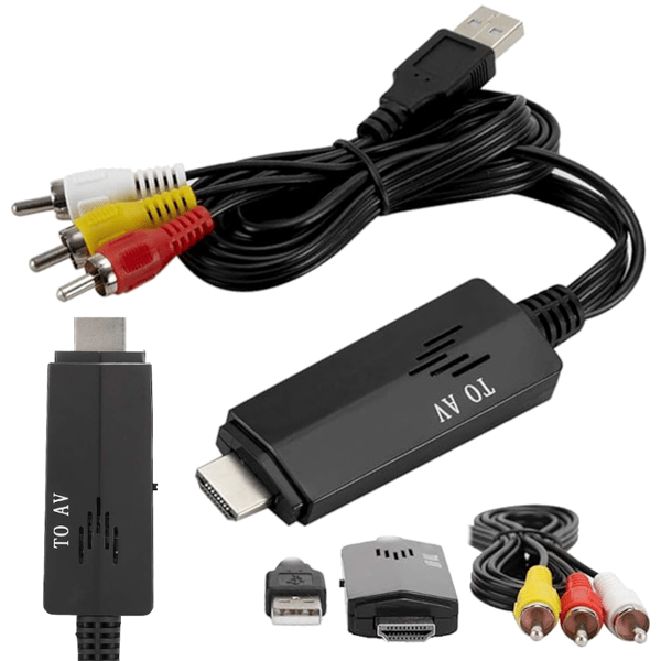 HDMI til RCA konverter med USB han-til-han video- og lydadapter