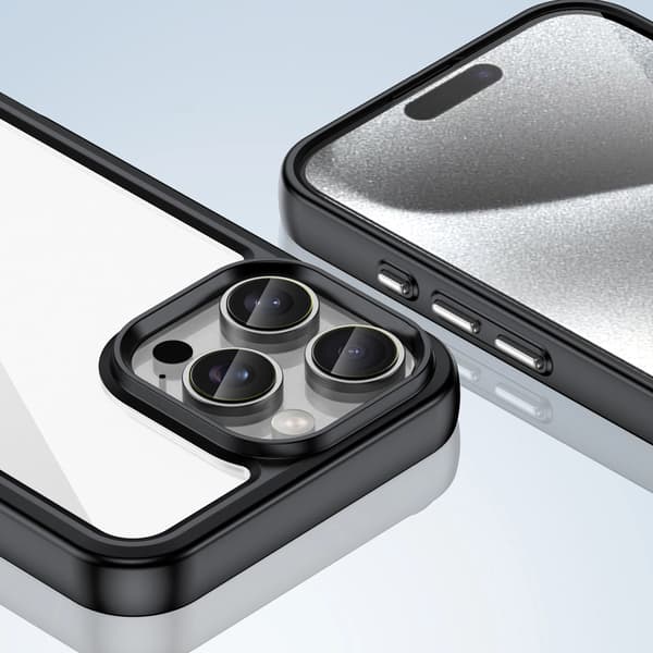 Outer Space-cover med gelramme til iPhone 16 Pro Max - Sort