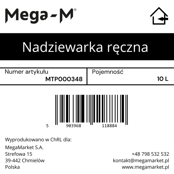 Manuel fyldepumpe Mega-M HO 10L vertikal N