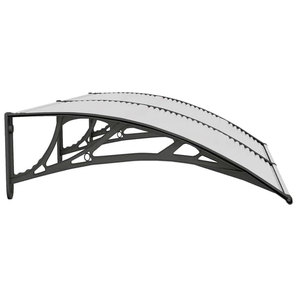 vidaXL dørmarkise sort og transparent 150x75 cm polycarbonat