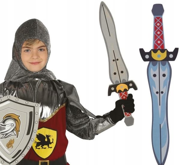 Skum RIDDARS SVÄRD Skum Medeltida Vapen Krigare Gladiator 53cm