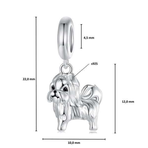Shih Tzu hundberlocker silverhänge pärlor silver 925