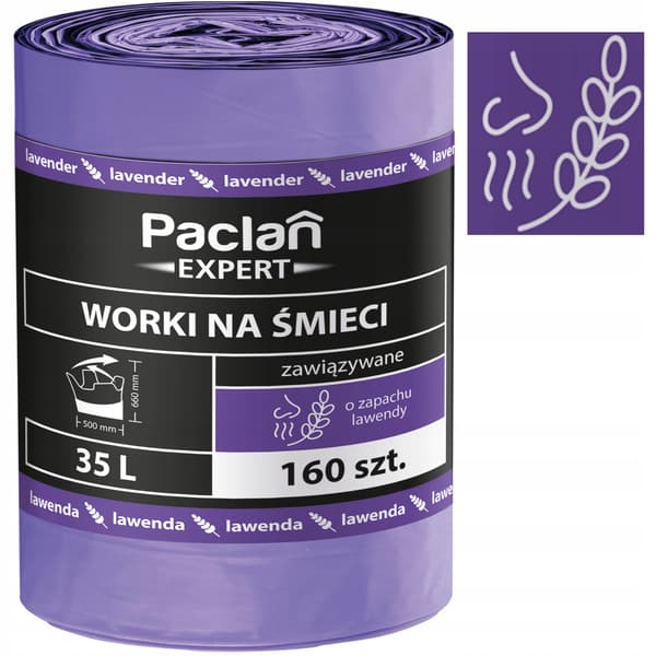 Paclan Worki Multitop 35l 160stk. Lavendelfarvet