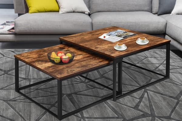 Velen Rustikt antik ek loft soffbord