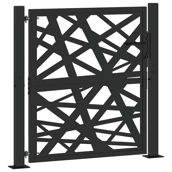 vidaXL havelåge sort 105x106 cm stål lysstruktur