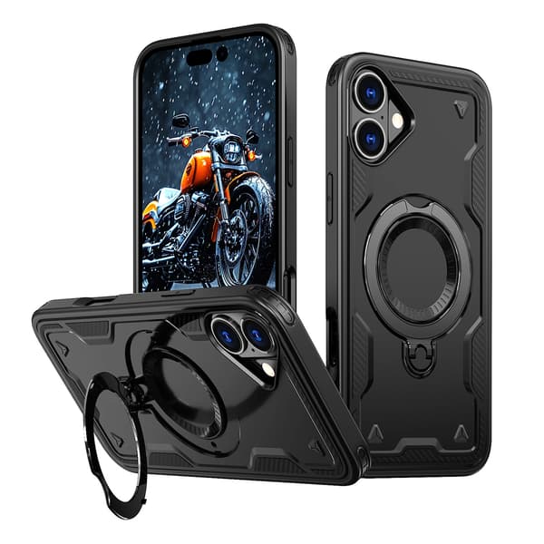Hybrid Armor Trendy Cover med MagSafe til iPhone 16 Plus - Sort
