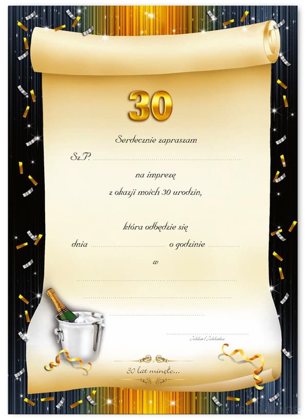 Invitation til 30-års fødselsdag, 1 stk.