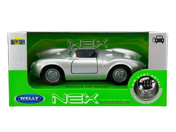 WELLY PORSCHE 550 SPYDER SILVER 1:34 43816