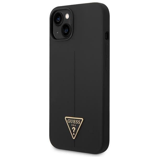 Guess GUHCP14MSLTGK iPhone 14 Plus / 15 Plus 6.7 sort/sort hårdt cover silikone triangle
