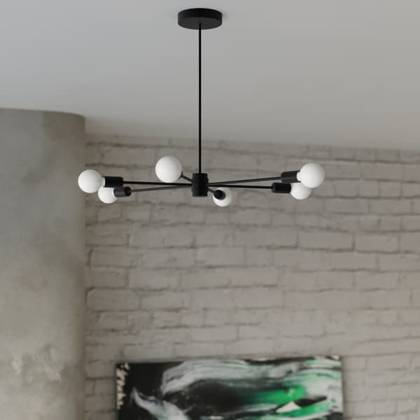 LANGO HÄNGLAMPA 6 E27 SVART SOLLUX SL.1023