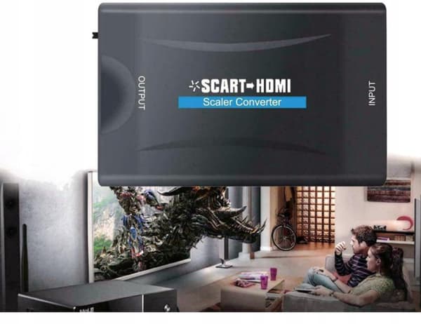 Adapter konverter scart TIL HDMI AV euro full HD