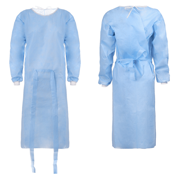 Engångsförkläde blått L med manschett (24g non-woven) 10 st