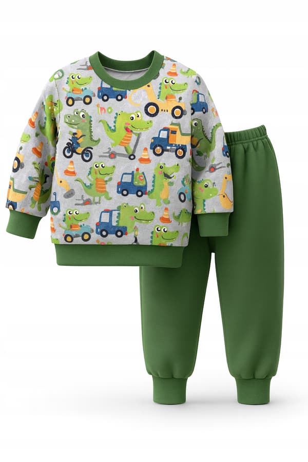 Pojkpyjamas 140 BOMULL 2-delad 100% BOMULL DINO