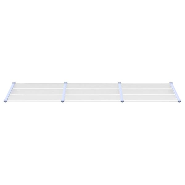 vidaXL dørmarkise, grå transparent, 297,5x90 cm, polycarbonat